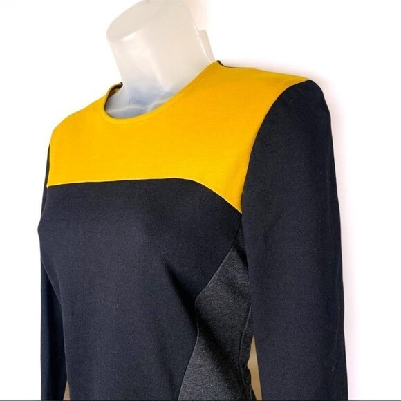 TORN BY RONNY KOBO BLOCK COLOUR BODYCON LONG SLEEVES ROUND NECK STRETCH LARGE - Picture 5 of 11